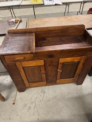 ANTIQUE EARLY AMERICAN COUNTRY HIGH BACK DRY SINK~36”x46”x19”