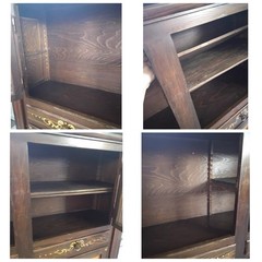Antique German Hand Made & Painted Shrunk Bar Cupboard Hutch w/ Original Key