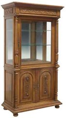 Vitrine, Display Cabinet, French, Carved Wood, Walnut, Glass, Vintage / Antique!