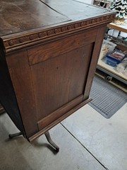 Antique Clark’s 6 Drawer Mile End Spool Cabinet – Solid Wood- Embossed Tin