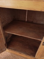19th Century Antique English Pine Plate Rack Dresser Farmhouse Hutch Cabinet