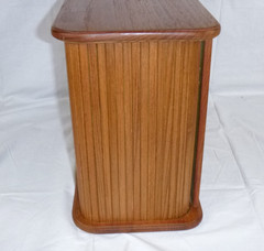 Vtg Mid Century Eppco Enterprises Teak Tambour Door Wall Mount Cabinet 18x12x8