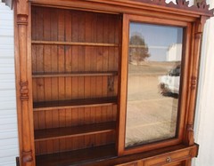 HUGE Primitive Pine Tobacco Liquor 2 PC Massive Cabinet 102″ H Backbar Companion