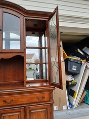 Legacy Classic “Dakota Ridge” Cherry Breakfront China Cabinet – (Glass Damage)