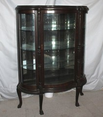 Antique Oak Curio China Cabinet – original finish – 44 inches wide