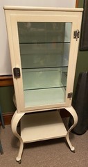 Antique Medical Cabinet Industrial Medical Cabinet Metal and Glass Display W/Key