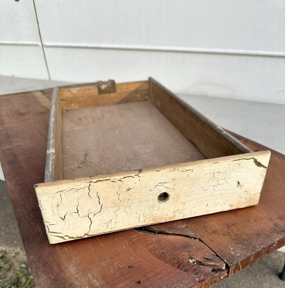 Antique Oak Sellers Cabinet DRAWER hoosier style cupboard Chippy Paint *A*