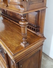 Large Antique French Renaissance Carved Sideboard Buffet Cabinet