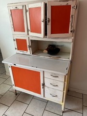 Showers Brothers vintage antique hoosier farmhouse kitchen cabinet