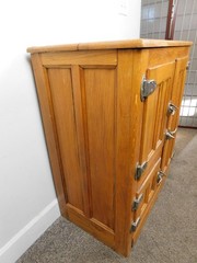 Antique REAL DEAL c1915 ALL Original Oak Ice Box Bar Storage Cabinet Chest VG