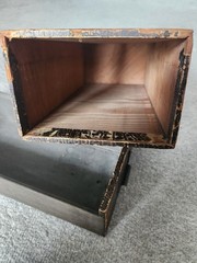 Vintage Mock Faux Crocodile Wooden Stationary Drawer Filing Desk Top