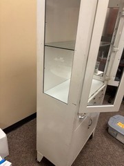 Antique Shampaigne Medicine Cabinet with 3 glass shelves