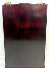 Mid 20th-C Carved Rosewood Greek Key Wall Mounted Curio Display Cabinet