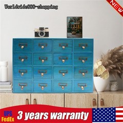 16 Drawers Apothecary Cabinet Library Card Catalog Cabinet Tabletop Vintage