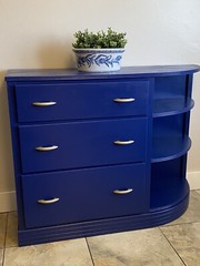 Vintage Wood art deco dresser / desk