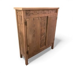 Antique Reclaimed Longleaf Heart Pine Wood Hutch Cabinet 30”L x 36”H x 10”W
