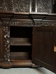 19th Century Hand Carved Museum Grade Oak Sideboard / Buffet