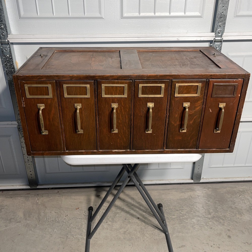 Antique 6 Drawer Filing Cabinet