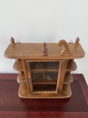 Miniature Wooden CURIO Display Case Cabinet Wall Hanging/Free Standing 3Shelf