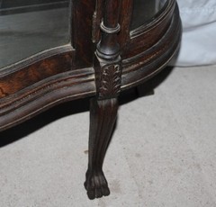 Antique Oak Curio China Cabinet – original finish – 44 inches wide