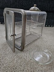 Antique Theo A Kochs Chicago Barber Shop Sterilizer Cabinet Glass & Metal