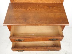 Antique Victorian Oak Bedroom Washstand