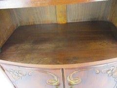 Art Deco Double Cabinet Nightstand Night stand Marble Top Ornate Wood Lovely