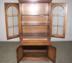 1950s Traditional Walnut Dining Room Storage Hutch
