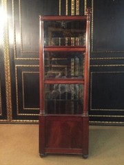 Three-sided glazed glass showcase in Biedermeier style from the 19th century