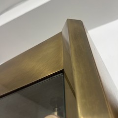 1970s Mastercraft 3 Piece Wall Unit cabinet , Has The Tag. Brass Wood and Glass