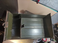 Vintage RONEO Metal File Drawer Cabinet Box Index File Cards military Office