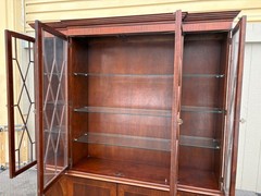 67280 Baker Mahogany Breakfront China Cabinet with Glass Doors