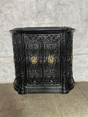 SUPERB 19th CENTURY FRENCH CAST IRON AND BRONZE CABINET / DRY BAR. ETERNAL FLAME