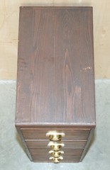 ANTIQUE ART DECO CIRCA 1920’S RESTORED ENGLISH OAK FILING CABINET NEW FITTINGS