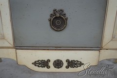 L60315: French Louis XV Paint Decorated Server Console Cabinet
