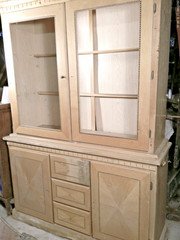 VINTAGE MID CENTURY BIEDERMEIER STYLE CABINET WITH CHECKERBOARD INLAY