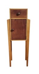 Vtg Ethan Allen Storkie Cabinet Storage Bar Wine Multicolor Wood Art Deco 42″ H