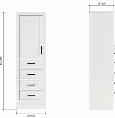 New ARIEL Hepburn Linen Bathroom Storage Cabinet – White