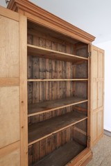 Antique English Pine Cupboard Armoire Cabinet Wardrobe Pantry Linen Victorian