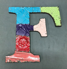 Decorative Salvaged Tin Ceiling 12″ Patchwork Mix Color Letter F Metal 357-25B