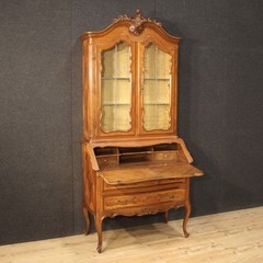 Large vintage display cabinet trumeau bureau bookcase furniture desk 1970s