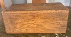 Vtg Antique Sayers Systems Single Oak Wood Drawer Index File Cabinet 15″x 8”x 6”