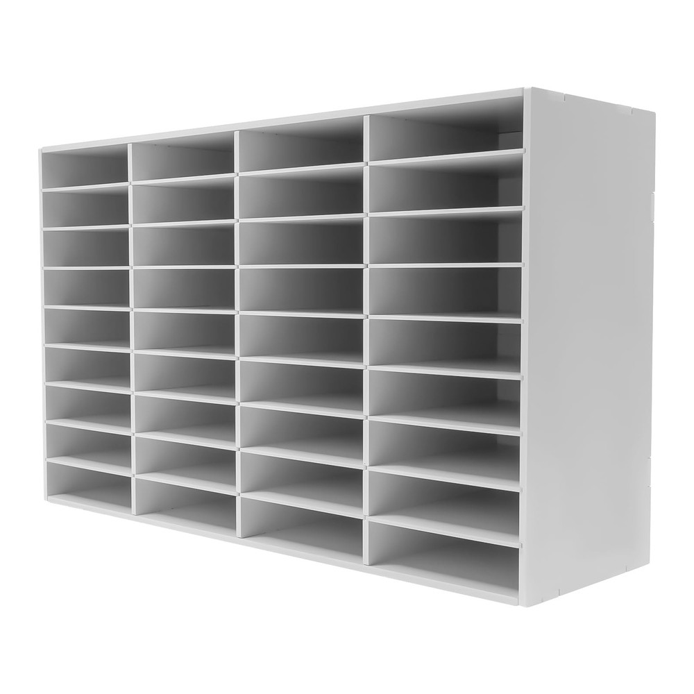 White 36 Slots Desktop File Sorter Literature Organizer Paper Storage Cabinet