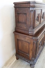 17th Century Italian Solid Walnut Antique Cupboard or Cabinet