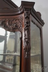 F67609: Antique Victorian Carved Mahogany Curio Display Cabinet