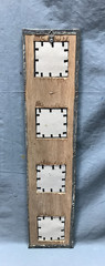 VTG 5×23 Multi Quad 3″ Heart Photo Tin Ceiling Metal Picture Frame Old 1843-25B