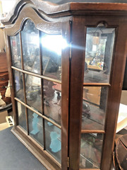 Vintage 1940-60s Tea Cupboard Cabinet With 2 Shelves & Lock Door, Wall Stackable