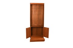Mid-Century Walnut Hutch Bookcase Cabinet