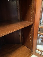 Mahogany Georgian Hanging Corner Cabinet Or Cupboard, 13 Pane Door 38”T