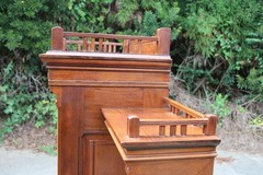 Unusual Walnut Victorian Triple Door Bookcase Display Cabinet Server ~ Ca.1880